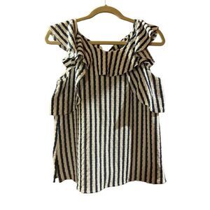Anthropologie top by Eva Franco navy stripe sz XS